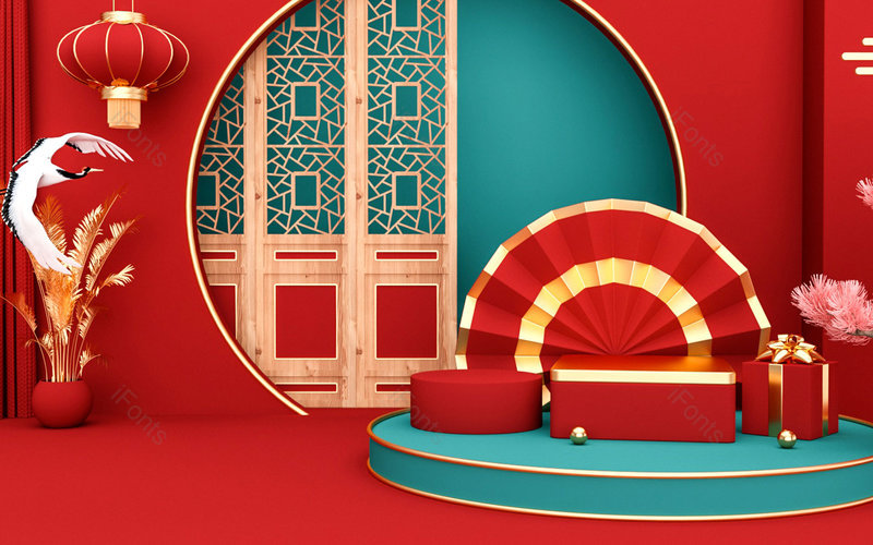 中国风C4D立体创意空间艺术背景设计,插画/手绘图,插画/手绘图库,插画/手绘图下载,插画/手绘
